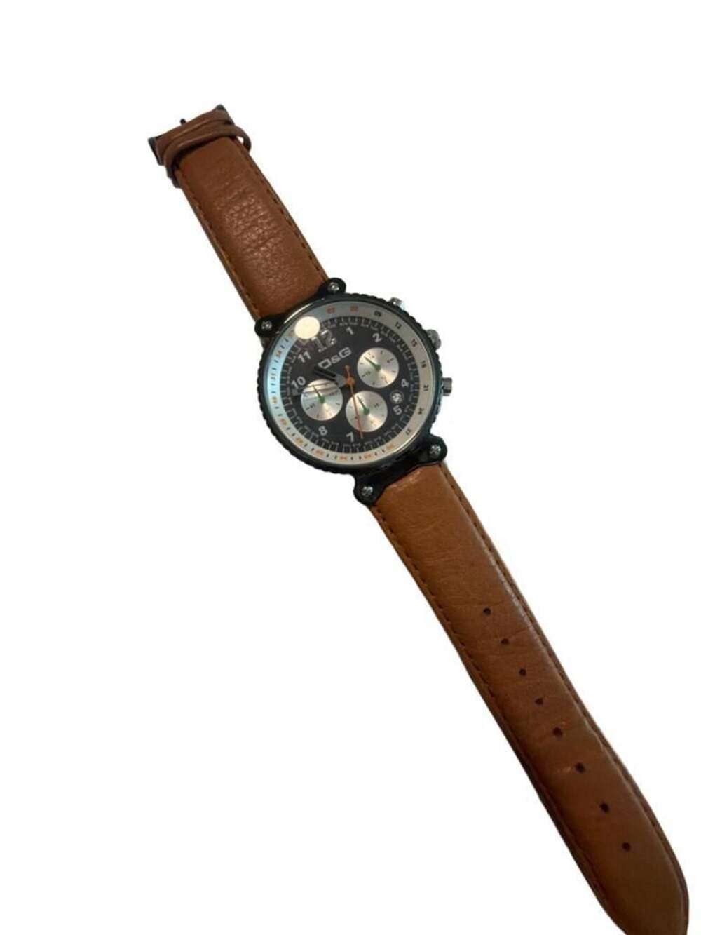 D&G Dolce & Gabbana Rhythm Chronograph Watch with Leather Strap
